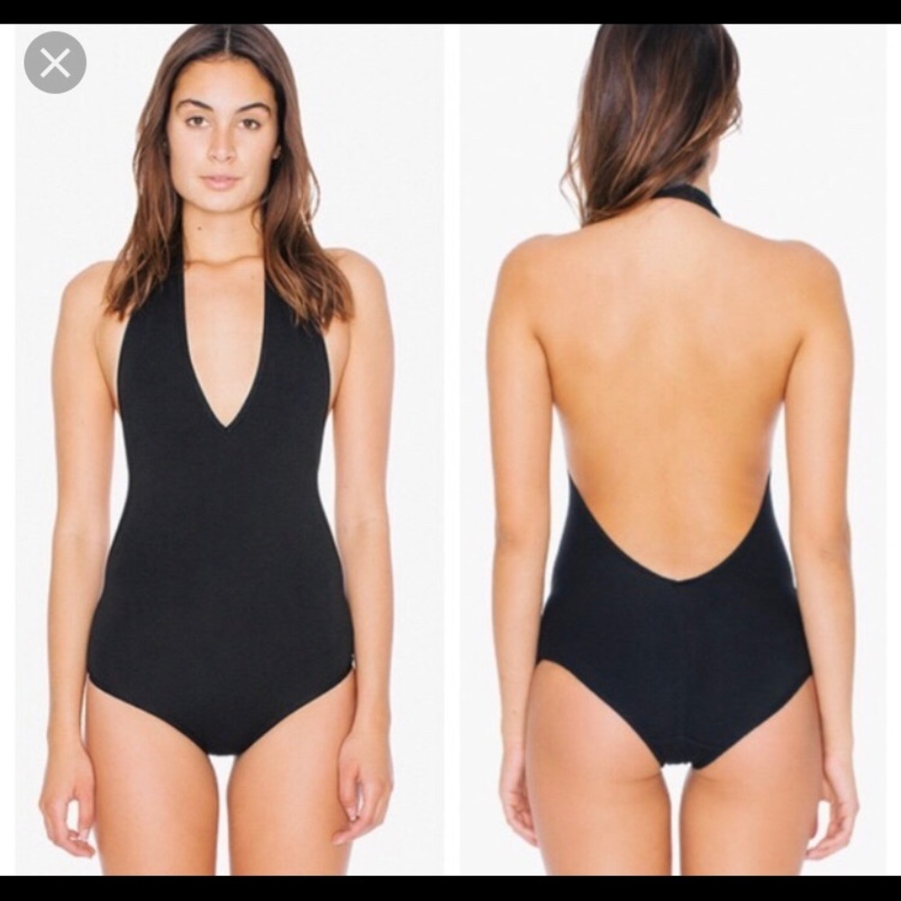 American Apparel Classic Black Halter Bodysuit